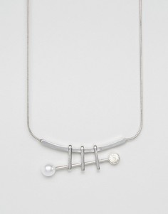 Ожерелье с асимметричной подвеской ASOS - Серебряный