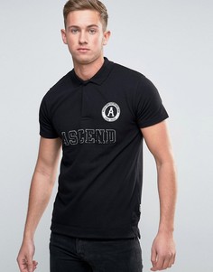 Футболка-поло с нашивками Ascend - Черный