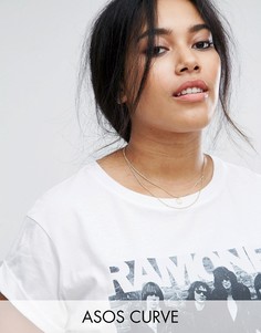 Тонкое ожерелье-чокер в два ряда ASOS CURVE - Золотой