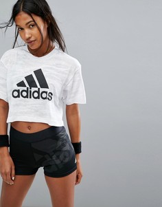 Белый кроп-топ adidas Training - Белый