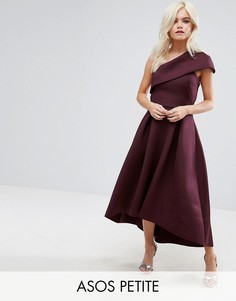 Приталенное платье миди на одно плечо ASOS PETITE - Красный