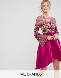Платье миди с асимметричной юбкой Maya Tall - Розовый