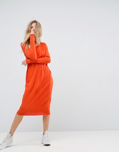 Платье миди с круглым вырезом горловины ASOS - Оранжевый