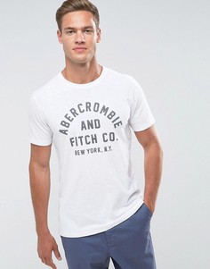 Белая футболка слим с логотипом Abercrombie &amp; Fitch - Белый