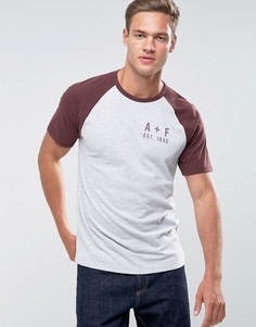 Серая облегающая футболка с логотипом Abercrombie &amp; Fitch - Серый