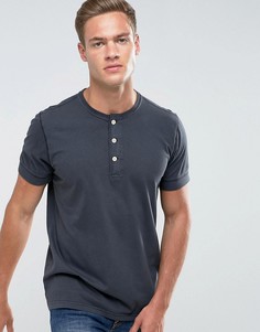 Черная футболка хенли узкого кроя Abercrombie &amp; Fitch - Черный