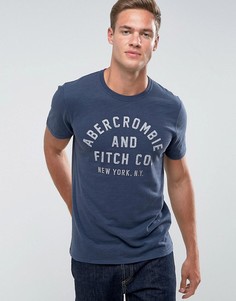 Облегающая футболка цвета индиго с логотипом Abercrombie &amp; Fitch - Синий