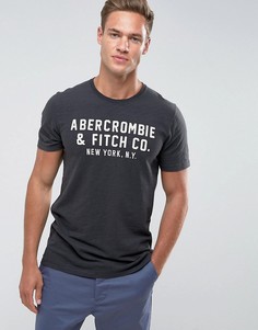 Серая футболка слим с логотипом Abercrombie &amp; Fitch - Серый