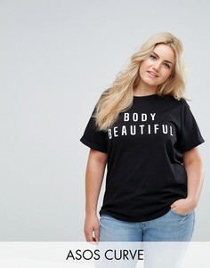 Футболка с принтом Body Beautiful ASOS CURVE - Белый