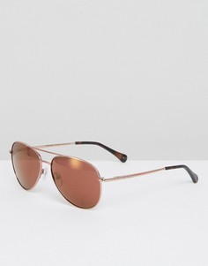 Солнцезащитные очки-авиаторы цвета розового золота Ted Baker Nova - Золотой