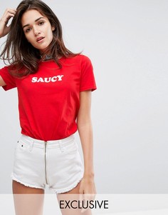 Футболка бойфренда с принтом Adolescent Clothing - Красный