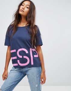 Футболка с принтом Esprit - Синий