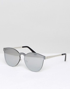 Круглые солнцезащитные очки с зеркальными стеклами ASOS - Серебряный
