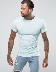 Обтягивающая футболка с круглым вырезом ASOS - Синий