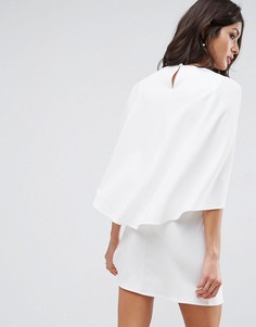 Цельнокройное платье мини с накидкой ASOS - Белый