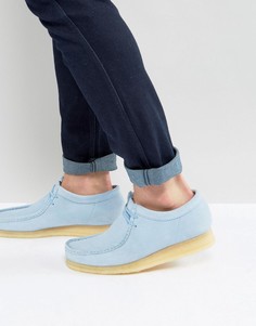 Синие замшевые туфли Clarks Original Wallabee - Синий