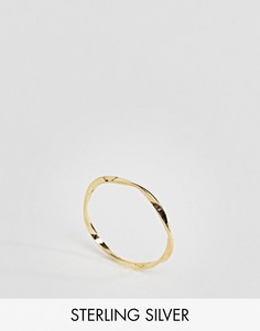 Тонкое витое кольцо из позолоченного серебра ASOS - Золотой