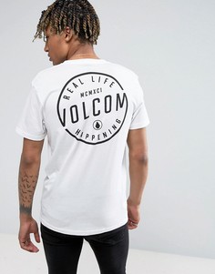 Белая футболка с принтом на спине Volcom - Белый