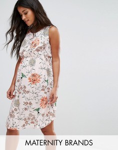 Чайное платье с цветочным принтом New Look Maternity - Розовый