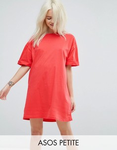 Платье-футболка с отворотами на рукавах ASOS PETITE Ultimate - Красный