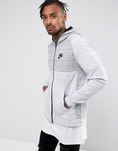 Худи серого цвета на молнии Nike Advanced 883025-100 - Серый