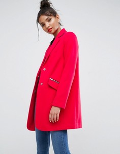 Пальто бойфренда с карманом на молнии ASOS - Розовый