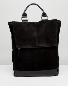 Черный рюкзак из замши и кожи ASOS - Черный