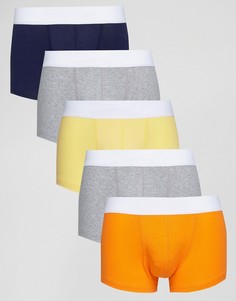 Набор из 5 пар трусов-хипстеров (желтые/ оранжевые) ASOS - СКИДКА - Мульти