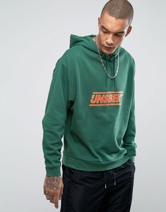 Худи свободного кроя с принтом ASOS - Зеленый