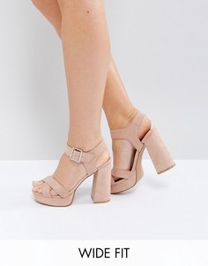 Сандалии на платформе для широкой стопы ASOS HEARTS - Бежевый