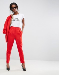 Комбинируемые брюки-сигареты с высокой талией ASOS - Красный