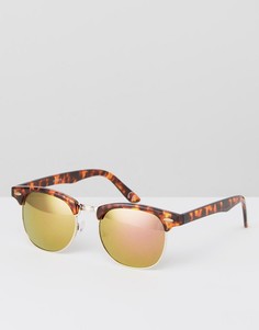 Черепаховые солнцезащитные очки в стиле ретро ASOS - Коричневый