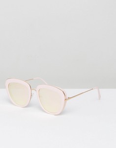 Большие солнцезащитные очки с цветными стеклами 7X - Бежевый