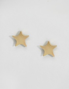 Золотистые серьги-гвоздики в виде звезд Made - Золотой