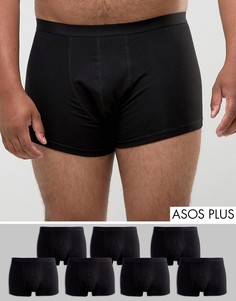 Набор из 7 пар черных боксеров-брифов ASOS PLUS - СКИДКА - Черный