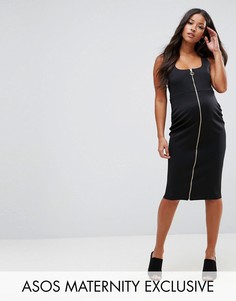 Платье с молнией ASOS Maternity NURSING - Черный
