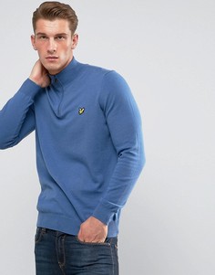 Синий джемпер на молнии 1/4 с мериносовой шерстью Lyle &amp; Scott - Синий