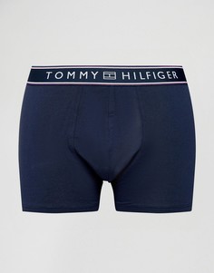 Темно-синие хлопковые боксеры-брифы с логотипом на поясе Tommy Hilfiger - Темно-синий