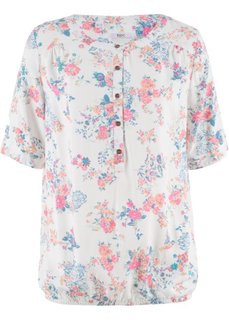 Блузка с рукавом 1/2 (кремовый с рисунком) Bonprix
