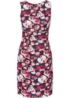 Платье из материала под неопрен (темно-синий с рисунком) Bonprix