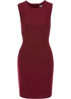 Трикотажное платье с воланами (кленово-красный) Bonprix