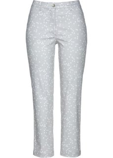 Стрейтчевые брюки длины 7/8 со звездным принтом (серебристый матовый/белый с рисунком) Bonprix