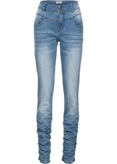 Джинсы-стретч SLIM с драпировками, cредний рост (N) (голубой) Bonprix