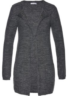 Вязаный кардиган (антрацитовый меланж/серебристый) Bonprix