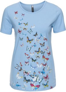 Футболка (нежно-голубой с рисунком) Bonprix