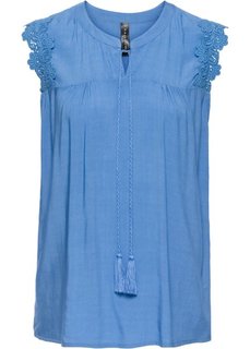 Блузка без рукавов (голубой) Bonprix