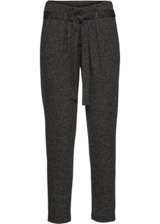 Брюки-морковки из эластичного жаккарда (черный с узором) Bonprix