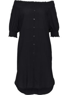 Платье с вырезом-кармен (черный) Bonprix