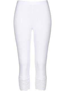 Легинсы с кружевной отделкой (белый) Bonprix