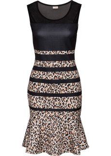 Платье с леопардовым принтом (черный/коричневый с узором) Bonprix